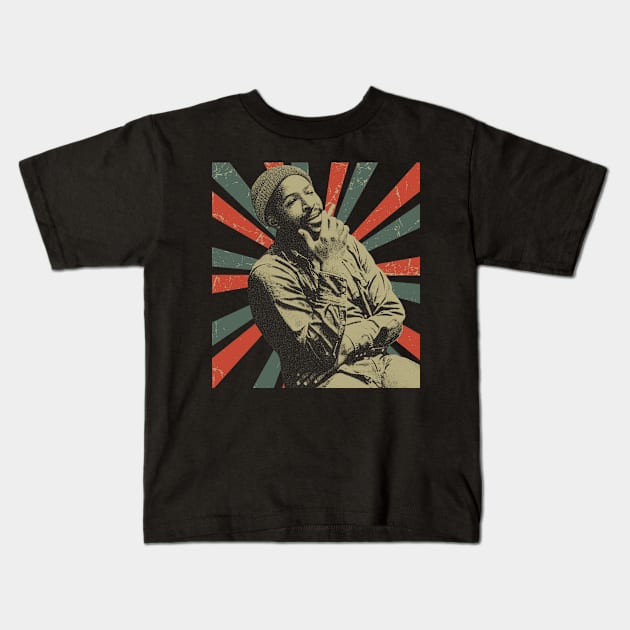 Marvin Gaye || Vintage Art Design || Kids T-Shirt by Setipixel